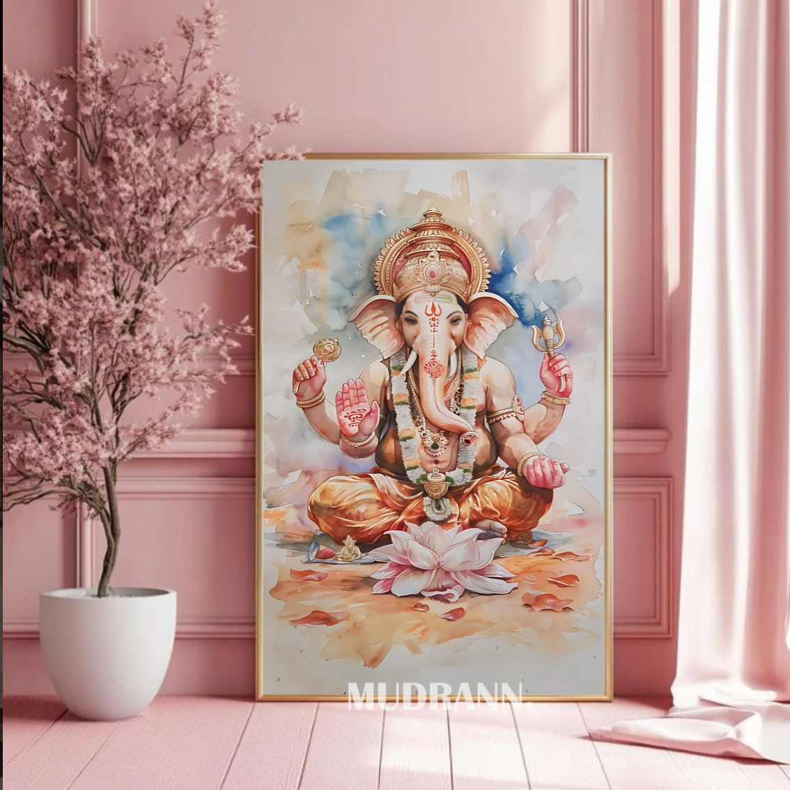 Divine Tranquility – Lord Ganesha in Bloom