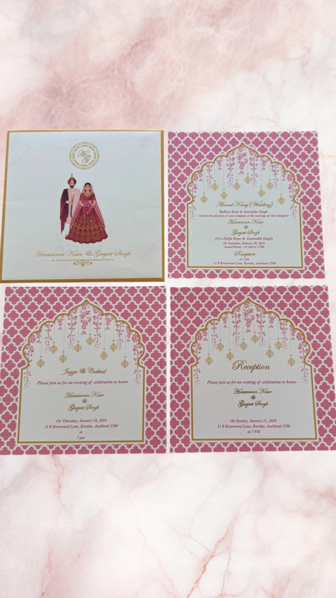 Traditional Pink & Gold Rajasthani-Style Invite