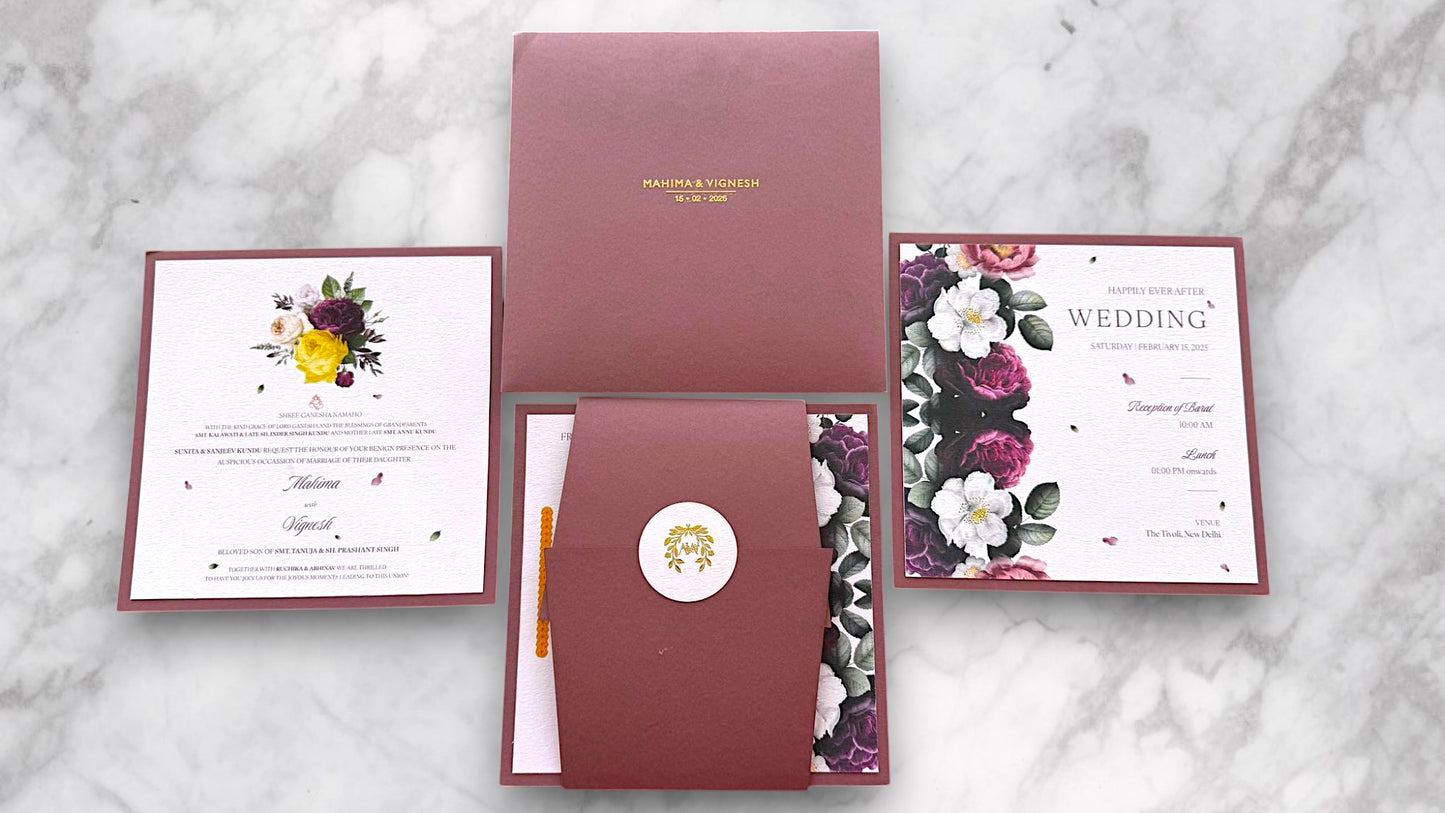 Vintage Rose Garden Wedding Invite