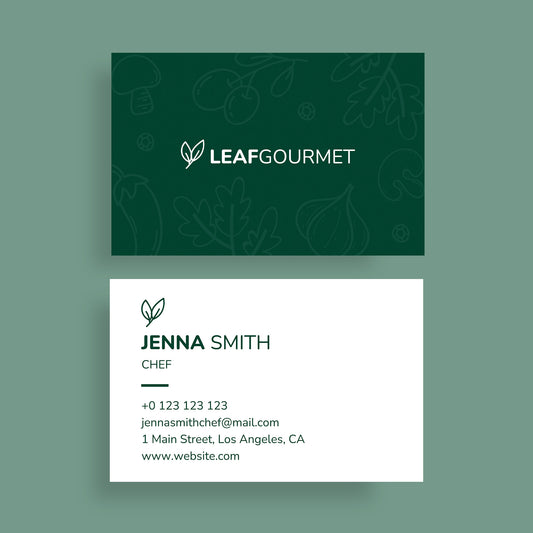 Green & White Flower Elegance Business Card