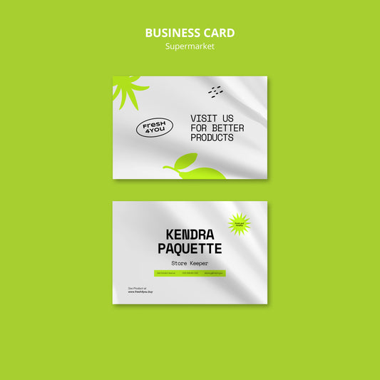 Lime Green & White Elegance Business Card