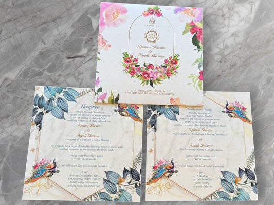 Peacock Paradise Wedding Card Set
