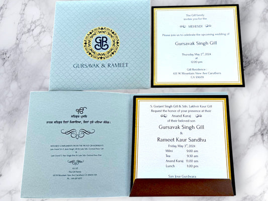 Royal Crest Sikh Wedding Invitation