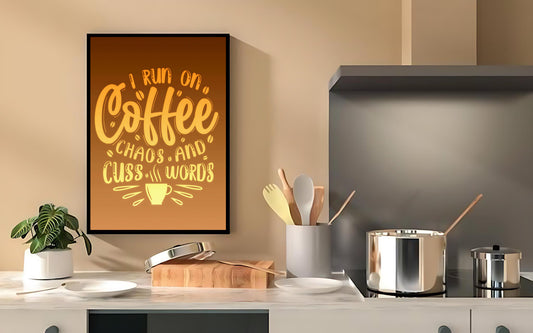 Coffee Chaos Canvas | Humorous Kitchen Wall Art