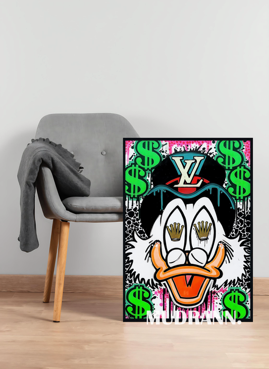 Scrooge‑Style Duck + Money Symbols