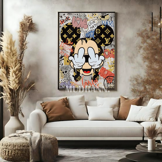Graffiti Mickey “Love/Hate” (Pop‐Art, Street Style)